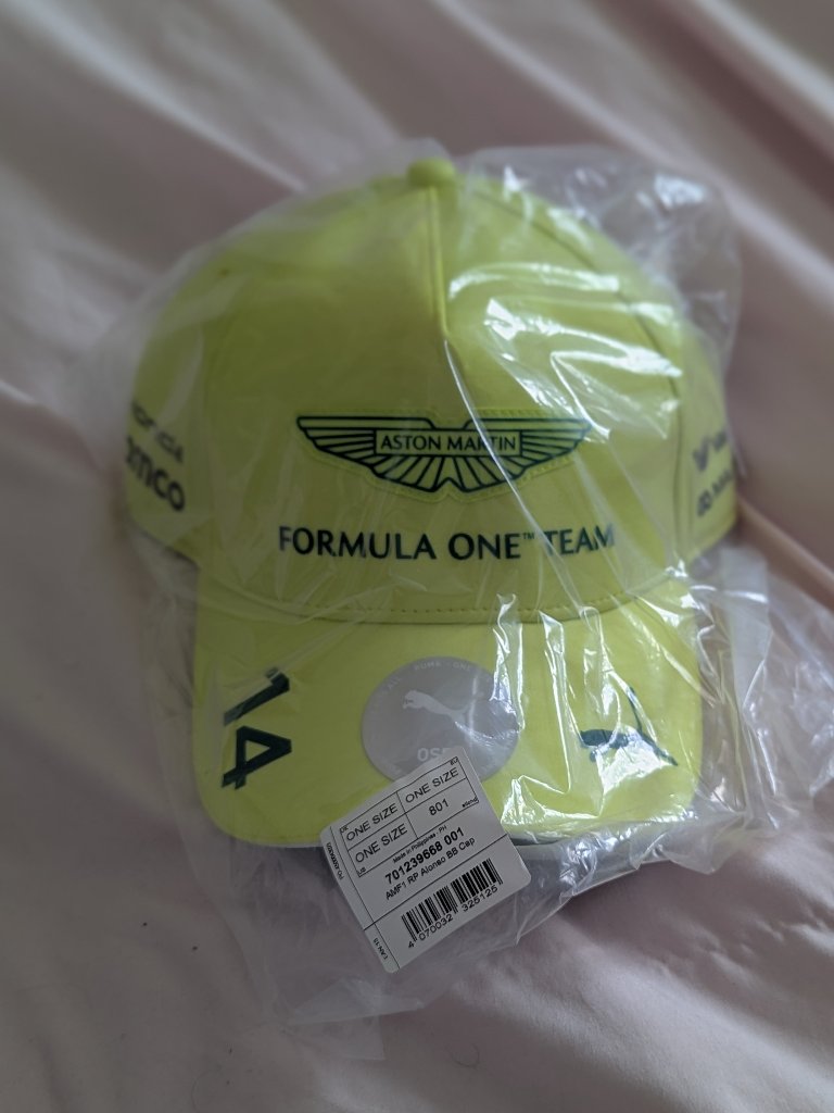 Nwt Puma Yellow Aston Martin F1 Alonso Cap Osfa